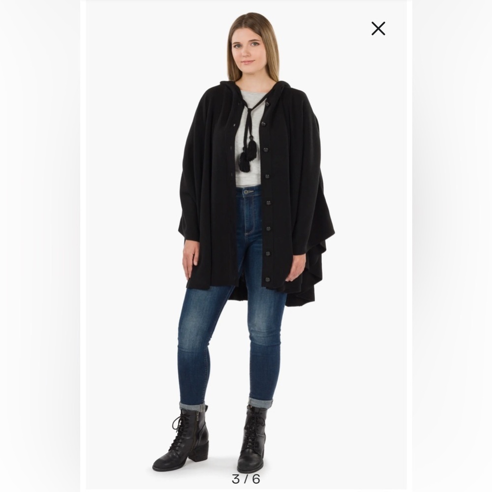 Patricia Nash Women's Hooded and Buttoned Front Cape One Size - Picture 3 of 13